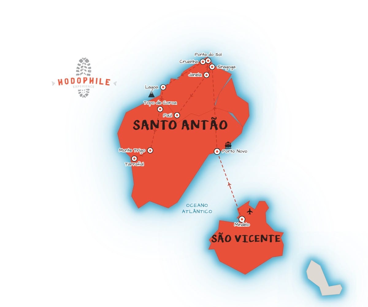 Santo Antão and São Vicente Map